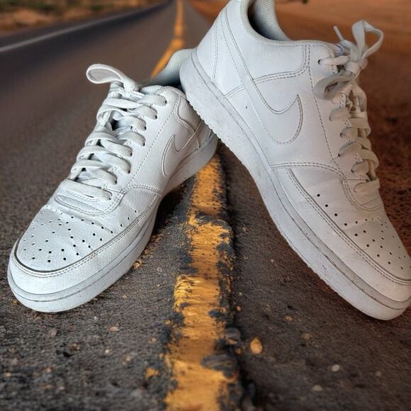 Nike Air Force 1 Low white leather sneakers men size 9 streetwear minimalist - Picture 2 of 10